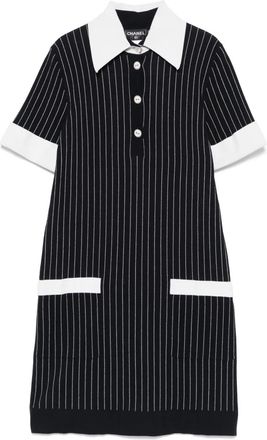 Chanel Abito corto gessato anni 2010 - Blu