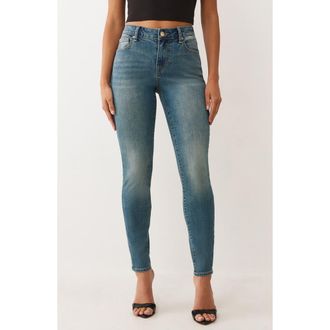 True Religion Jennie Crystal Embellished Skinny Jeans in Light Autumn Walk Wash at Nordstrom Rack, Size 28