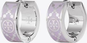Tory Burch Womens Small Icon T Monogram Hoop Earrings, One Size