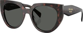 Prada Sunglasses, unisex, Brown, Size: 52 MM Oversized Cat-eye Sunglasses