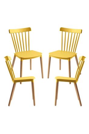 Regalos Miguel Packs Sillas Comedor - Pack 4 Sillas Leka - Amarillo