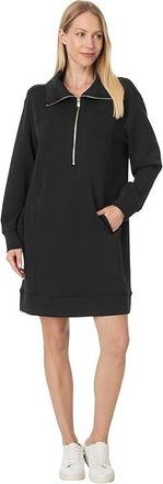 Tommy Bahama Reversible Palm Voyage Long Sleeve Short Dress Womens Dress Black : LG (US 12-14), Modal/Polyester/Spandex