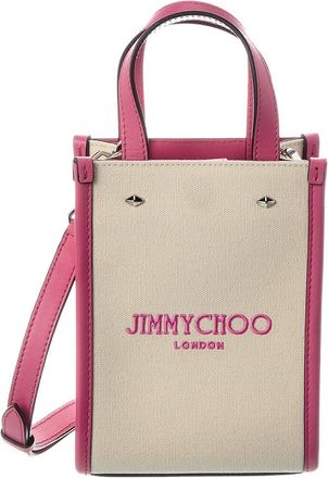 Jimmy Choo London Mini N/S Canvas & Leather Tote