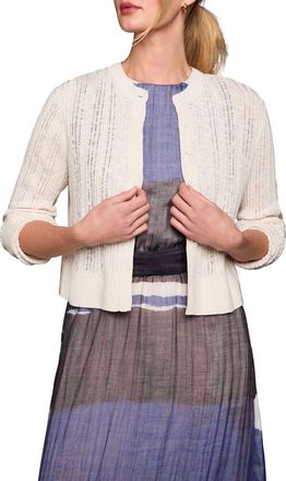 Nic+Zoe Pointelle Stitch Cardigan in Coconut at Nordstrom, Size Xx-Large