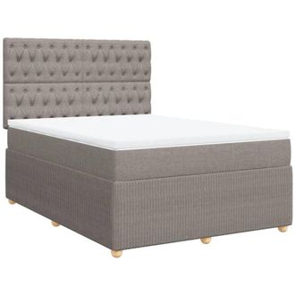 vidaXL Vidaxl - Cama Box Spring Con Colch&oacute;n Tela Gris Taupe 140x200 Cm