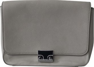 Loeffler Randall Pre-owned Womens Lock Flap Handbag with Metal Chain in Grey Leather - One Size