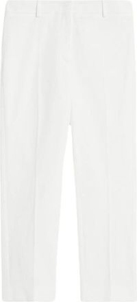 Max Mara Slim Fit Broek - Dames - Vrijetijds broeken - Wit - S - Katoen - Broeken