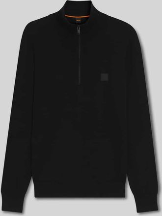 Boss Orange by Hugo Boss BOSS Orange Regular Fit Troyer aus Baumwoll-Kaschmir-Mix Modell KANOBIX_S in Black, Größe XXL