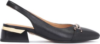 Kazar Elegante zwarte pumps met een decoratie aan de voorkant - Dames - Pumps - Zwart - 35 EU - Leer - Schoenen