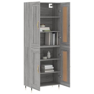 Berkfield Home Highboard Grey Sonoma 69.5x34x180 cm Engineered Wood