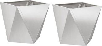 vidaXL Planter 2 pcs Silver 30 x 30 x 30 cm Stainless Steel vidaXL