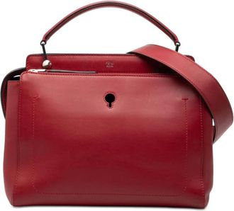 Fendi Pre-owned Handbags, female, Red, Size: ONE SIZE Pre-owned Top Handle Leather Bag