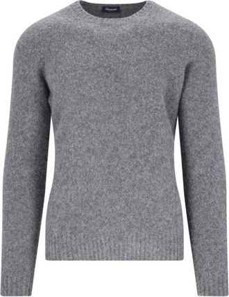 Drumohr Basic Sweater In Grey Wool Dark Shade