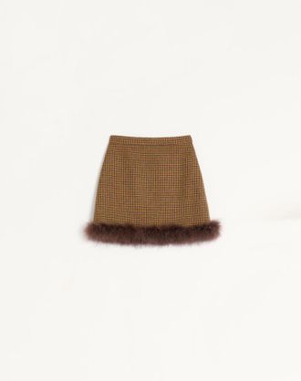 Valentino Short Houndstooth Skirt Wo