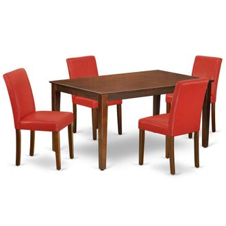 East West Furniture Dining Room Set Mahogany, CAAB5-MAH-72