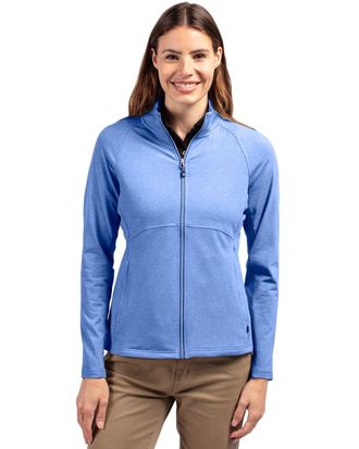 Cutter & Buck Adapt Eco Knit Heather Recycled Womens Full Zip
