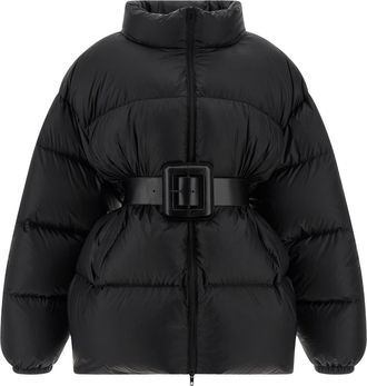 Balenciaga Hourglass Puffer Jackets Nero-Donna