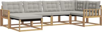 vidaXL Conjunto De Sof&aacute;s De Exterior 6 Uds. Blanco Y Gris Claro Vidaxl
