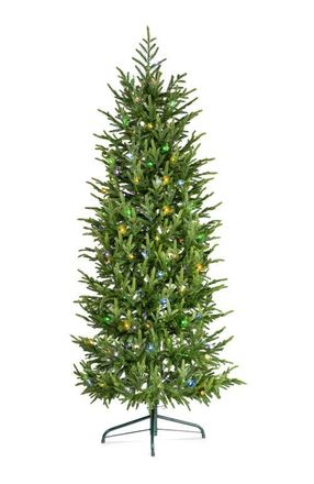 Glitzhome 5ft/6ft Pre-lit Christmas Artificial Norfolk Pine Tree with Twinkling Lights and Remote Controller in Green at Nordstrom, Size Medium