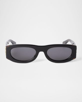 Off-white Men & apos;s Orlando Acetate Oval Sunglasses