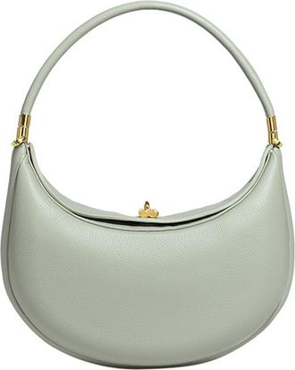 Generic Fashion Handbag PU Leather Designer Underarm Bag with Hasp Closure Stylish Casual Clutch Purse Half Moon Bag for Women (Green)