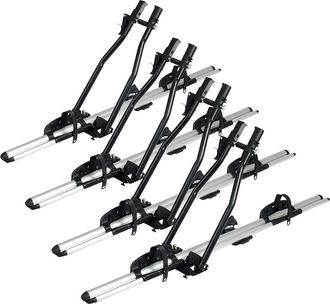 Woltu Woltu 4x Portabici Da Tetto Con Barra In Alluminio E Chiusura A Chiave Silber