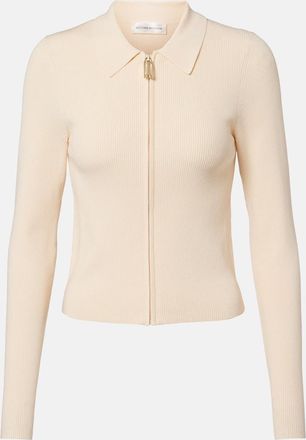 Victoria Beckham Mila ribbed-knit zip-up top
