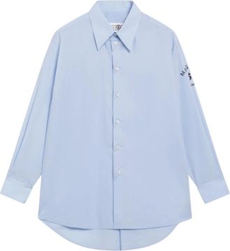 Maison Margiela Long-sleeved Shirt - female - MM6 Maison Margiela - Shirts - Blue - 2XS - Blouses & Shirts