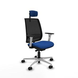Piqueras y Crespo Silla De Oficina Piqueras Y Crespo Alares Negro Similpiel Azul