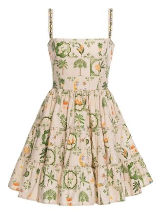 Agua Bendita Lima floral-print mini dress - Groen