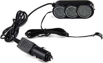 OEM Reloj Digital Lcd 3 En 1 Para Coche (12v-24v) Con Term&oacute;metro Para Interior Y Exterior