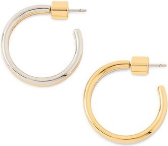 Jennifer Fisher 2-Tone Thread Hoop Earrings in Two Tone at Nordstrom