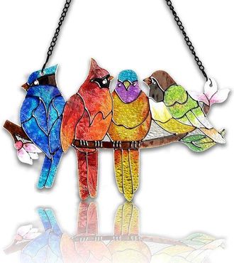 OEM 1 Pieza, Vitral, Obra De Arte Decorativa En Vidrio, Adornos Hechos De Vidrio Pintado A Mano, A&ntilde;ade Un Toque De Color A Tu Interior