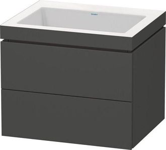 Duravit Duravit - Lavamanos L-Cube con base mural, 60x48 cm, 2 cajones, sin
