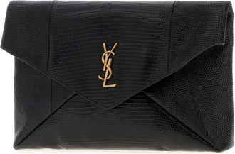 Saint Laurent Womens Black Leather Clutch Neronero