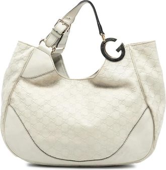 Gucci Pre-owned Tote Bags, female, White, Size: ONE SIZE Pre-owned Leather Hobo Bag