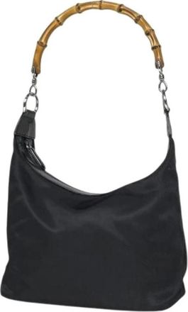 Gucci Pre-owned Shoulder Bags, female, Black, Size: ONE SIZE Pre-owned Vintage Bamboo Shoulder Bag