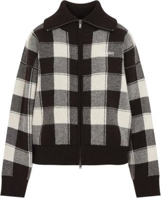 Golden Goose Wollen vest met ruitpatroon - Dames - Truien - Zwart - Maat: XS Wol