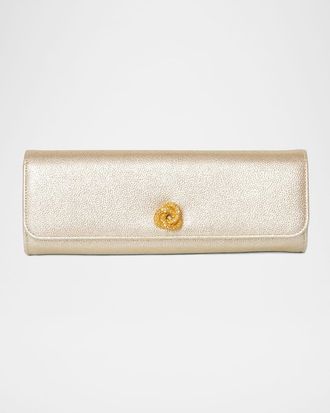 MICHELLE WILHITE Mini Robbie Metallic Flap Clutch Bag