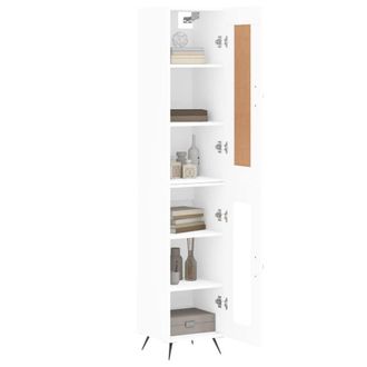 Berkfield Home Highboard White 34.5x34x180 cm Engineered Wood