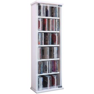 ebuy24 Ebuy24 - Vcm Cd Estante Madera Armario Cd Con Puertas De Vidrio De Seguridad Esg Para 204 Cd O 72 Dvds Dimensiones: Al. 92 X An. 31 X T. 18 Cm Estante