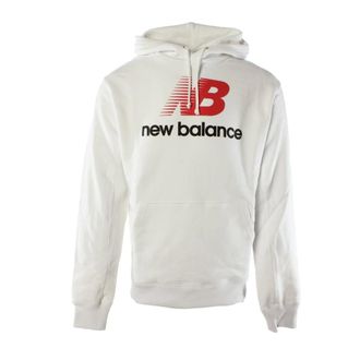 New Balance Hoodies & sweatvesten, Heren, Wit, L, Katoen, Witte Katoenen Sweater voor Mannen
