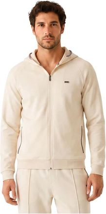 HUGO BOSS Hoodies & sweatvesten, Heren, Beige, L, Katoen, Zip-through Hoodie
