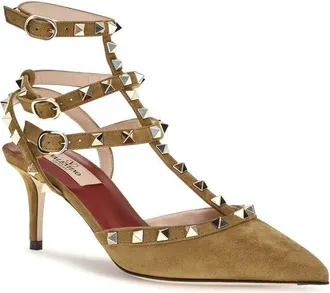 Valentino Garavani Womens Beige Goatskin High Heel Pumps