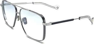 Entourage Of 7 Unisex Kerbs One Aviator Eyeglasses In Silver Navy