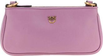 Pinko Half Moon Horizontal Mini - Dames - Schoudertassen - Roze - ONE Size - Katoen - Tassen