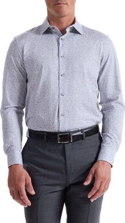 Bugatchi Jimmy OoohCotton Floral Button-Up Shirt in Platinum at Nordstrom Rack, Size Xx-Large