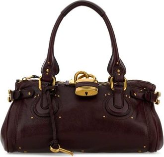 Chlo&eacute; Aubergine Leather Paddington Shoulder Bag