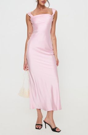 Princess Polly Azura Sleeveless Satin Maxi Dress in Pink at Nordstrom, Size 10