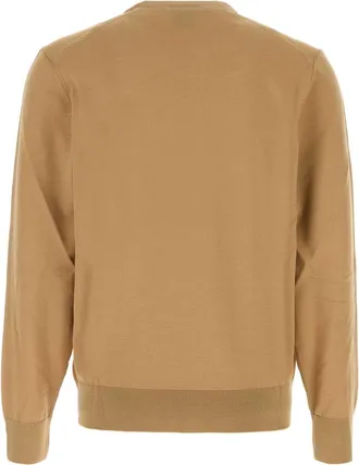 HUGO BOSS Virgin Wool Crew Neck Sweater - Beige